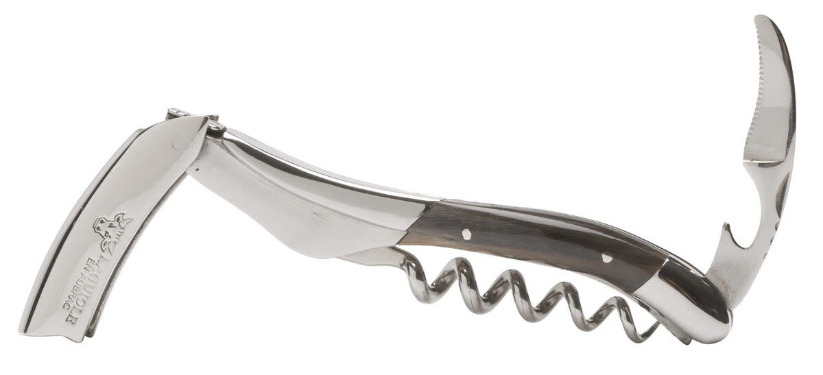 Laguiole en Aubrac kelnersmes 12 cm hoorn donkerbruin