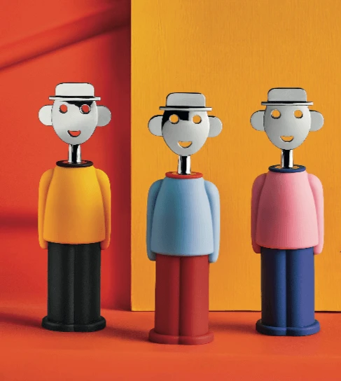 Alessi Alessandro M. kurkentrekker kunststof rvs roze-blauw