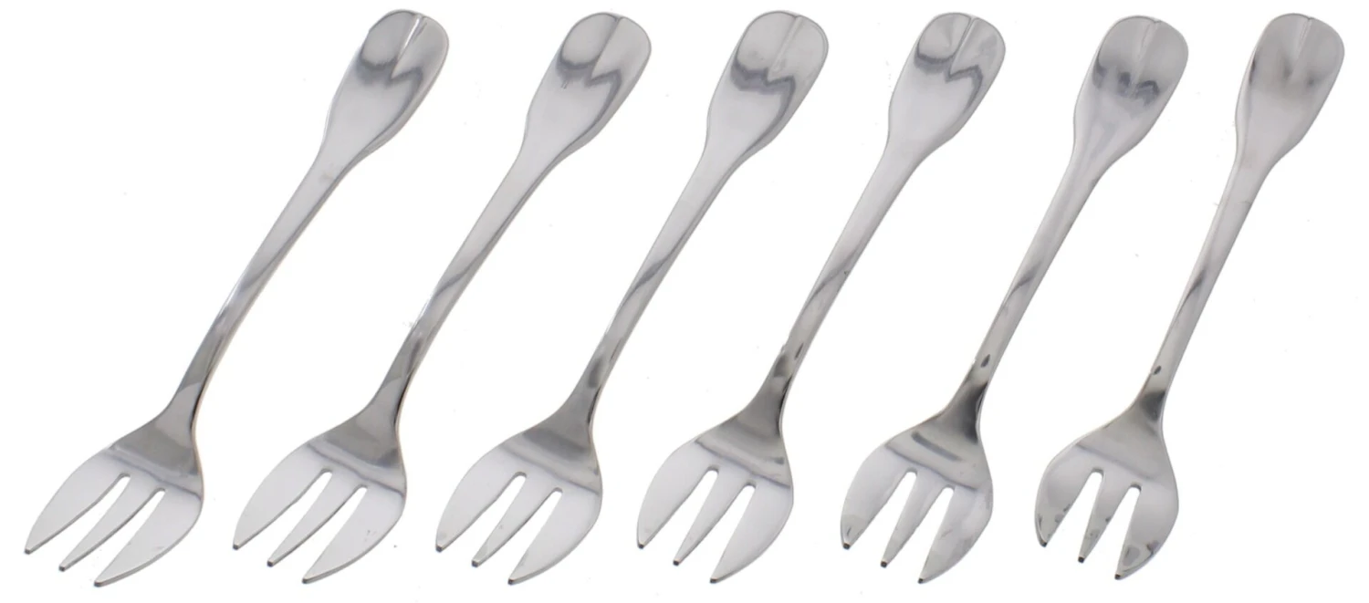 Deglon oestervorken 13 cm rvs 6 stuks