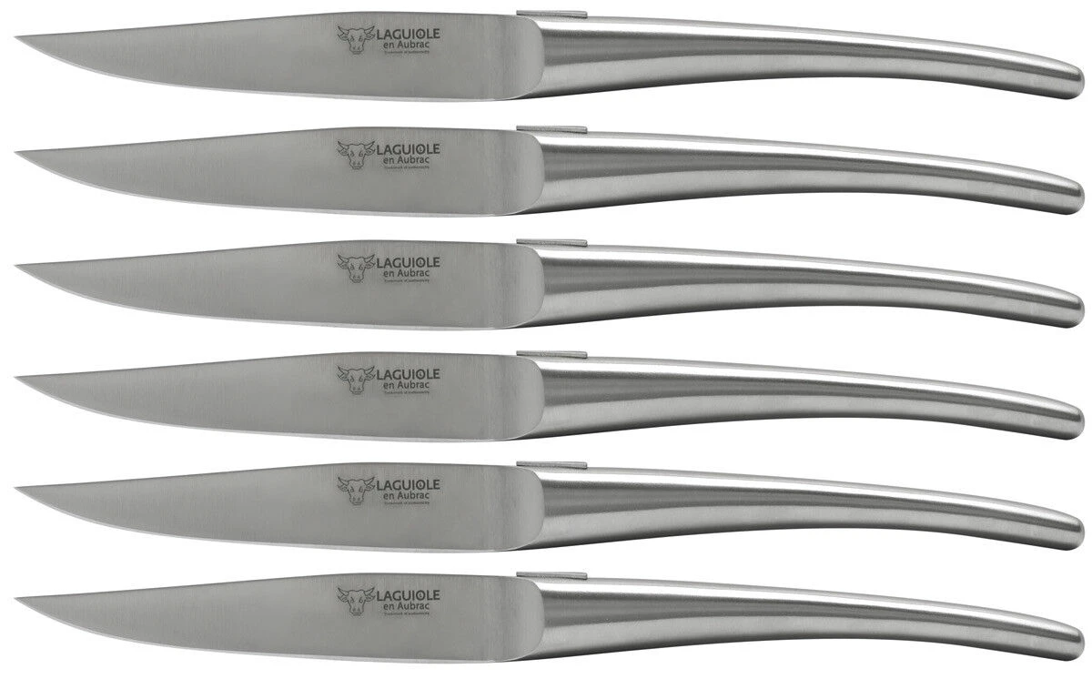 Laguiole en Aubrac steakmes 11,5 cm messenstaal 6 stuks