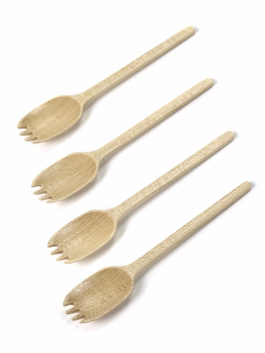 Serax Merci aperitiefvork 14 x 2,5 cm esdoornhout 4 stuks