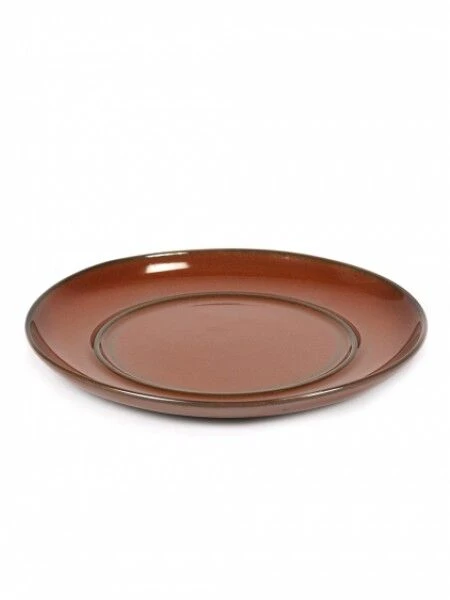 Serax Terres de Rêves schotel voor koffiekop 8 cm stone ware ø 13,5 cm h 1,2 cm - rust