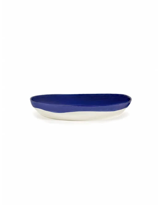 Serax Feast by Ottolenghi serveerschaal L ø 35 cm h 6 cm aardewerk Lapis Lazuli + Swirl Dots White