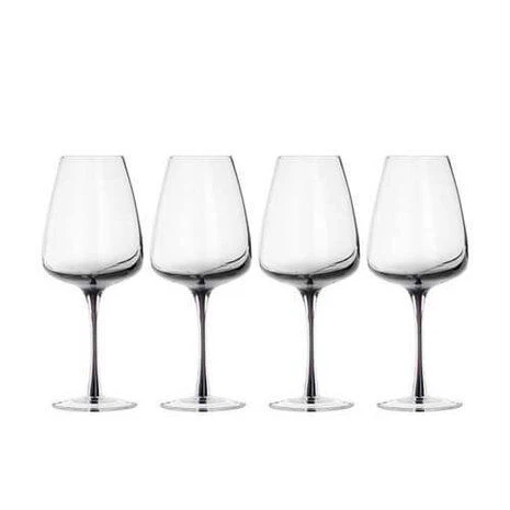 Broste Copenhagen Smoke witte wijnglas 400 ml ø 8,6 cm glas grijs 4-delig