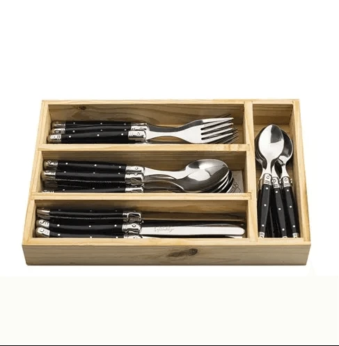 Laguiole Style de Vie Premium Line couvert zwart 24-delig