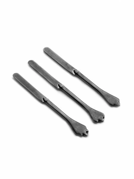 Serax Merci Mix 1-2-3 dessertmes antraciet stone wash 3 stuks