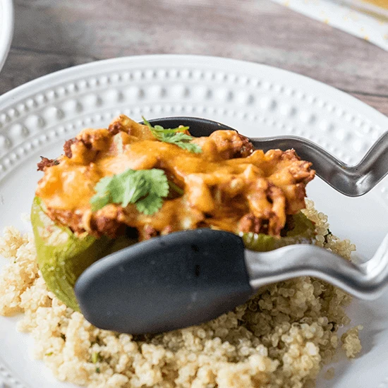 Dreamfarm Clong serveertang 30,5 cm rvs/silicone rood