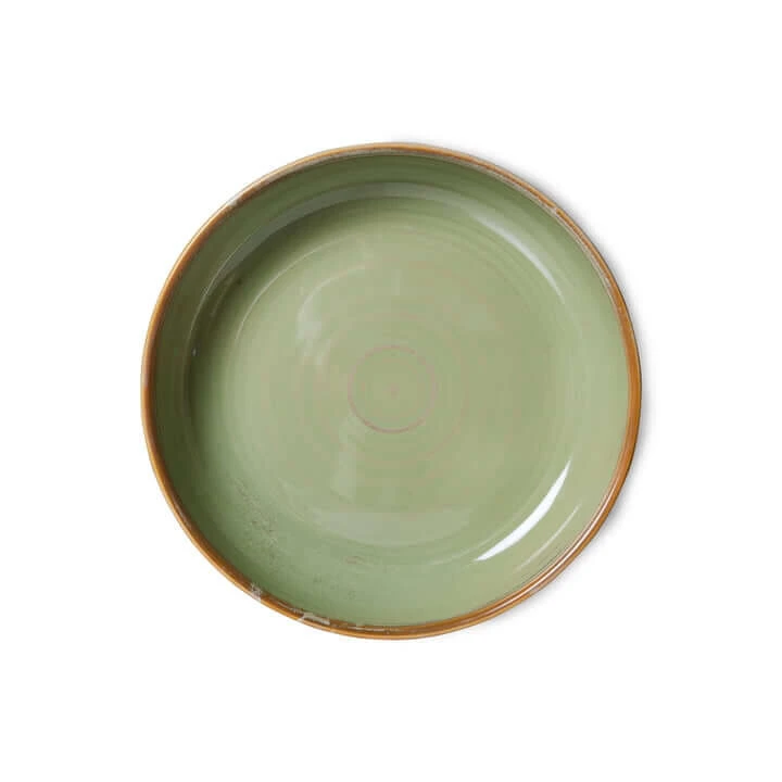 HK Living Chef Ceramics ACE7143 diep bord ø 19,3 cm aardewerk Moss Green
