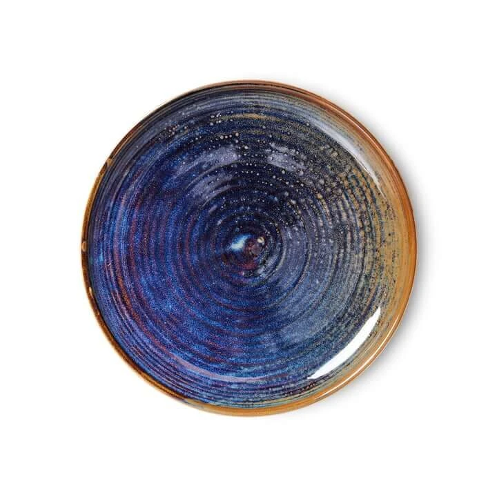 HK Living Chef Ceramics ACE7148 side plate ø 20 cm aardewerk Rustic Blue