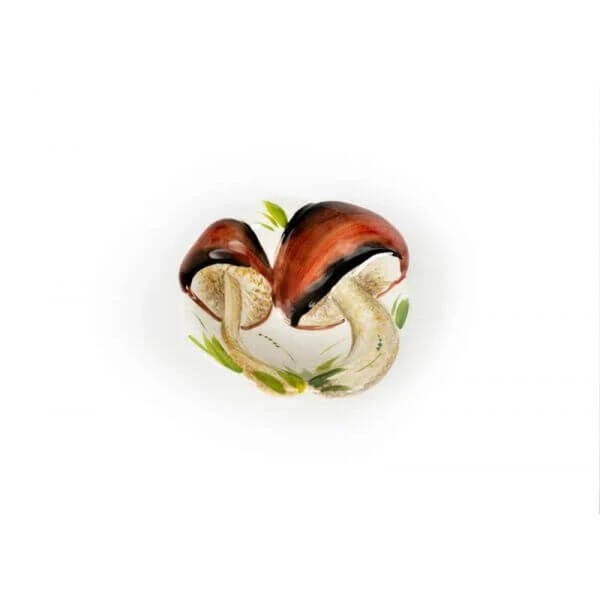 Oldenhof kleine diepe schaal paddenstoelen bruin