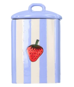 Oldenhof Aardbei Voorraadpot 18 X 10 X 11 Cm Aardewerk Lila