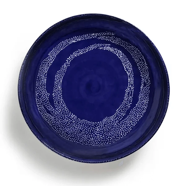 Serax Feast by Ottolenghi serveerschaal L ø 35 cm h 6 cm aardewerk Lapis Lazuli + Swirl Dots White