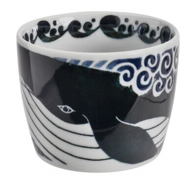 Oldenhof Kawaii Ohira Whale kom ø 8,6 cm aardewerk zwart